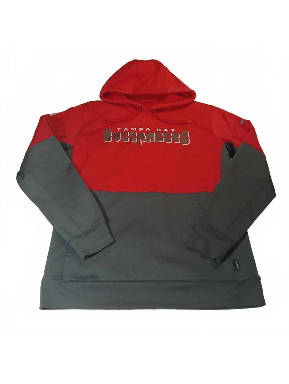 Tampa Bay Buccaneers On Field Red Gray Hoodie Sweatshirt Mens Medium